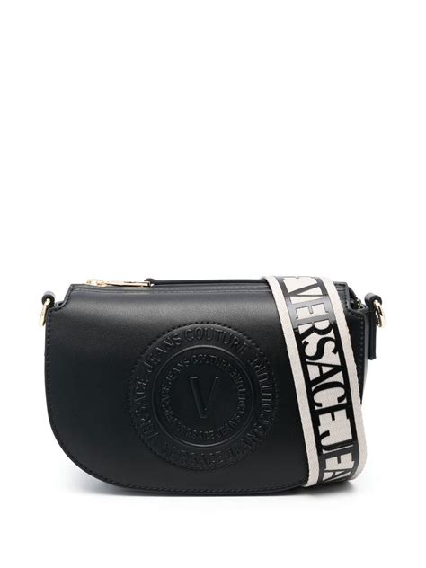 versace jeans couture embossed logo top handle bag with charms|Versace Jeans Couture tops.